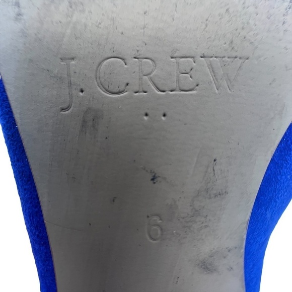 J. Crew Blue Suede Block Heel Ballet Flats Size 6 Women’s - Picture 4 of 9
